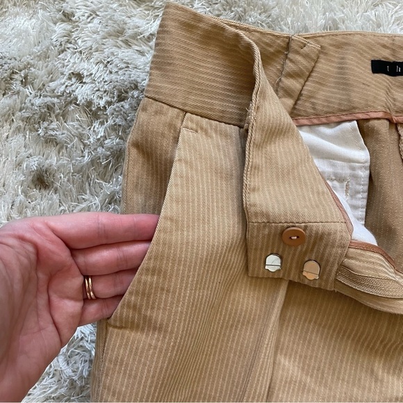 Theory Camel Pinstripe Wide Flare Bootcut Trousers Y2K - Picture 3 of 13